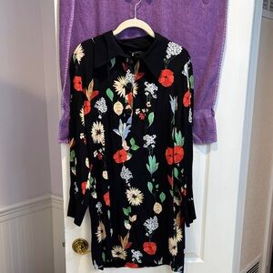 NWT Zara Black Floral Dress